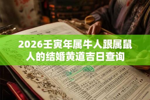 2026壬寅年属牛人跟属鼠人的结婚黄道吉日查询