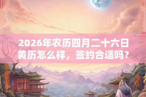 2026年农历四月二十六日黄历怎么样，签约合适吗？