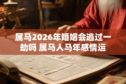 属马2026年婚姻会逃过一劫吗 属马人马年感情运