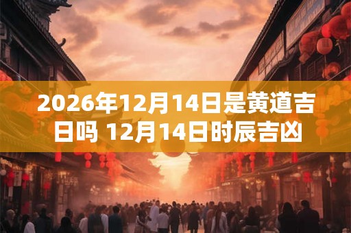 2026年12月14日是黄道吉日吗 12月14日时辰吉凶