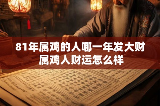 81年属鸡的人哪一年发大财 属鸡人财运怎么样