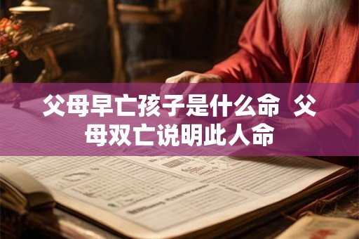 父母早亡孩子是什么命  父母双亡说明此人命