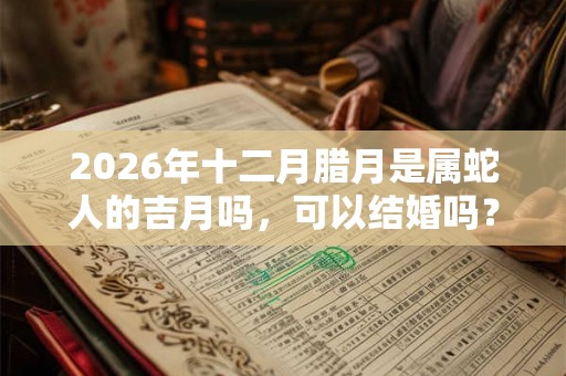 2026年十二月腊月是属蛇人的吉月吗，可以结婚吗？