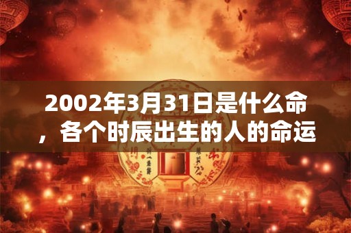 2002年3月31日是什么命，各个时辰出生的人的命运