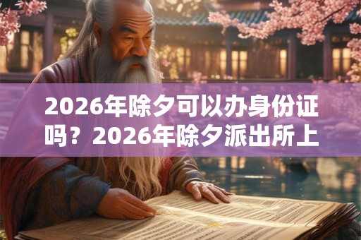 2026年除夕可以办身份证吗?2026年除夕派出所上班吗? 2026年除夕可以办身份证吗?2026年除夕派出所上班吗?