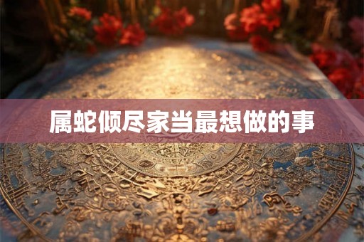 属蛇倾尽家当最想做的事