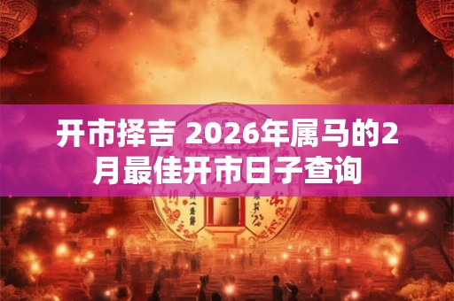 开市择吉 2026年属马的2月最佳开市日子查询