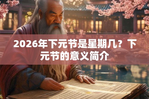 2026年下元节是星期几？下元节的意义简介