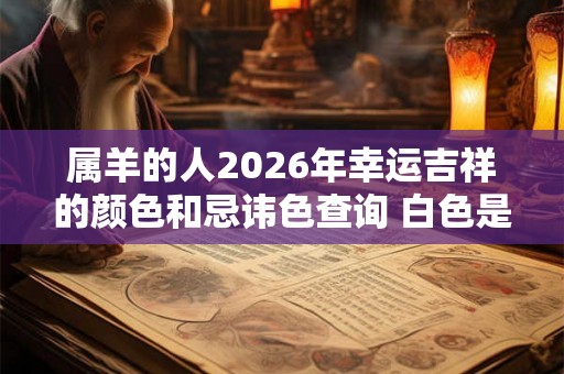 属羊的人2026年幸运吉祥的颜色和忌讳色查询 白色是禁忌之色