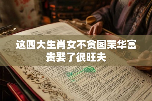 这四大生肖女不贪图荣华富贵娶了很旺夫