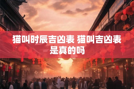 猫叫时辰吉凶表 猫叫吉凶表是真的吗 猫叫时辰吉凶表 猫叫吉凶表是真的吗