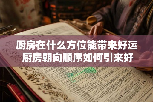 厨房在什么方位能带来好运 厨房朝向顺序如何引来好运