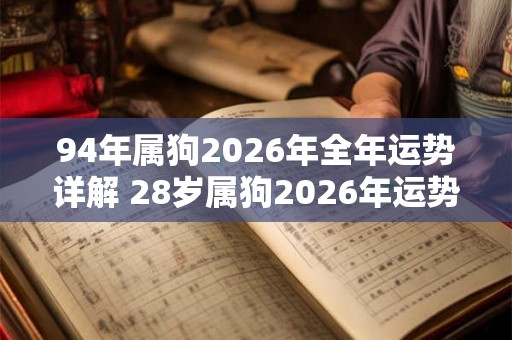 94年属狗2026年全年运势详解 28岁属狗2026年运势如何