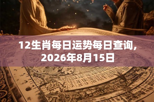 12生肖每日运势每日查询,2026年8月15日