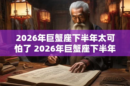 2026年巨蟹座下半年太可怕了 2026年巨蟹座下半年运势如何 2026年巨蟹座下半年太可怕了 2026年巨蟹座下半年运势如何