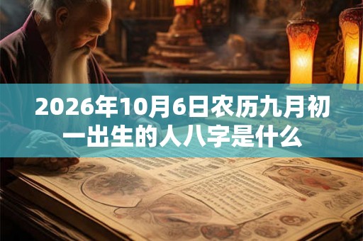 2026年10月6日农历九月初一出生的人八字是什么
