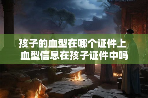 孩子的血型在哪个证件上 血型信息在孩子证件中吗