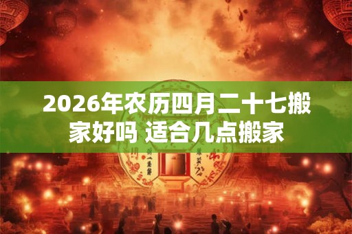 2026年农历四月二十七搬家好吗 适合几点搬家