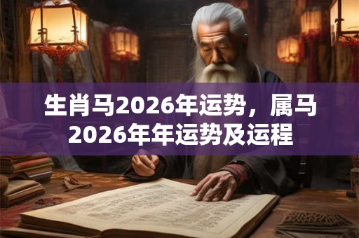 生肖马2026年运势，属马2026年年运势及运程