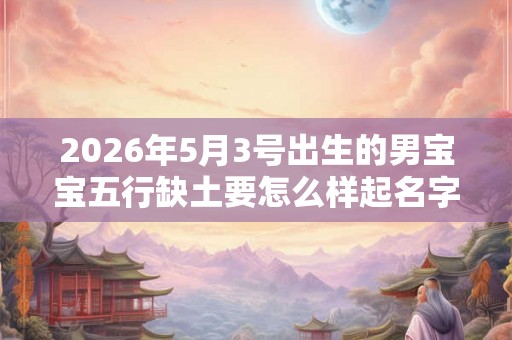 2026年5月3号出生的男宝宝五行缺土要怎么样起名字
