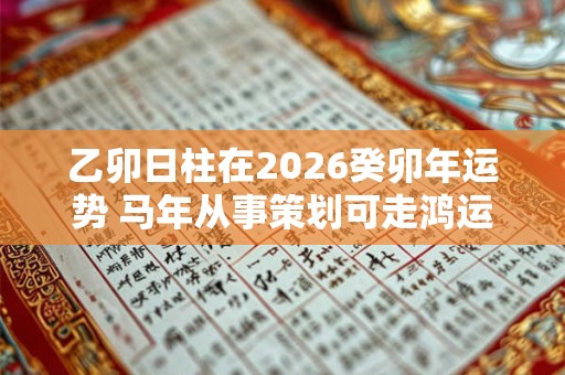 乙卯日柱在2026癸卯年运势 马年从事策划可走鸿运 乙卯日柱在2026癸卯年运势 马年从事策划可走鸿运