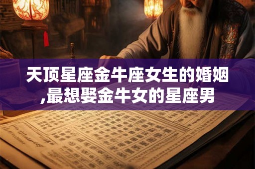 天顶星座金牛座女生的婚姻,最想娶金牛女的星座男