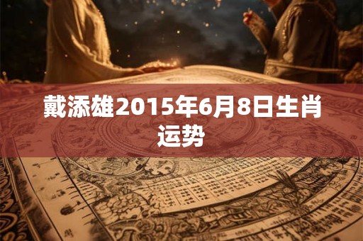 戴添雄2015年6月8日生肖运势