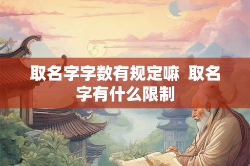 取名字字数有规定嘛  取名字有什么限制