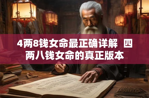 4两8钱女命最正确详解  四两八钱女命的真正版本