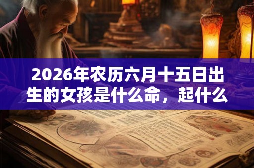 2026年农历六月十五日出生的女孩是什么命,起什么名字好? 2026年农历六月十五日出生的女孩是什么命,起什么名字好?