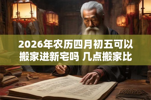 2026年农历四月初五可以搬家进新宅吗 几点搬家比较好
