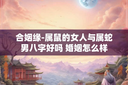 合姻缘-属鼠的女人与属蛇男八字好吗 婚姻怎么样
