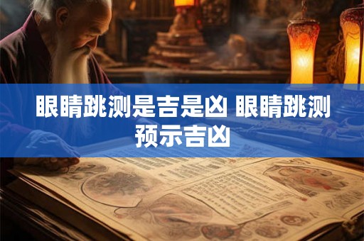 眼睛跳测是吉是凶 眼睛跳测预示吉凶