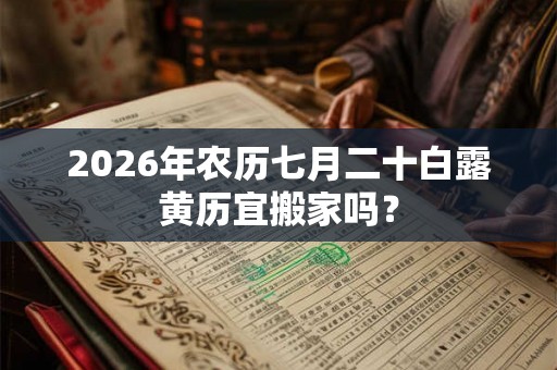 2026年农历七月二十白露黄历宜搬家吗？