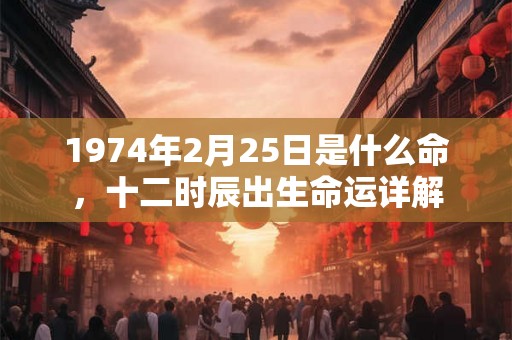 1974年2月25日是什么命，十二时辰出生命运详解