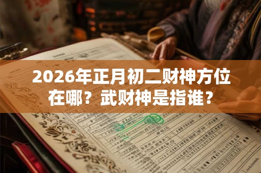 2026年正月初二财神方位在哪？武财神是指谁？