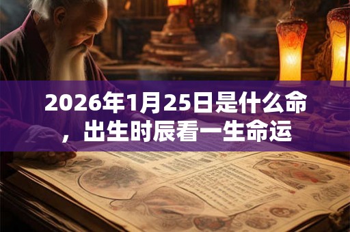 2026年1月25日是什么命，出生时辰看一生命运