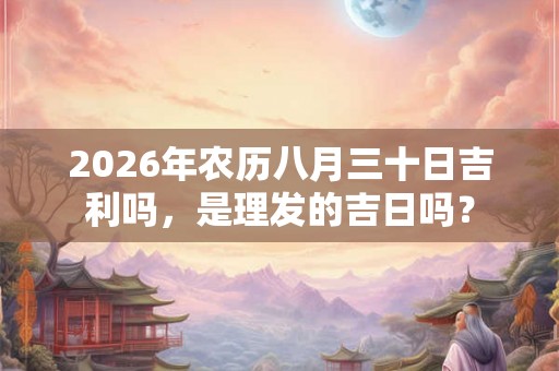 2026年农历八月三十日吉利吗，是理发的吉日吗？