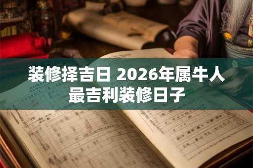 装修择吉日 2026年属牛人最吉利装修日子