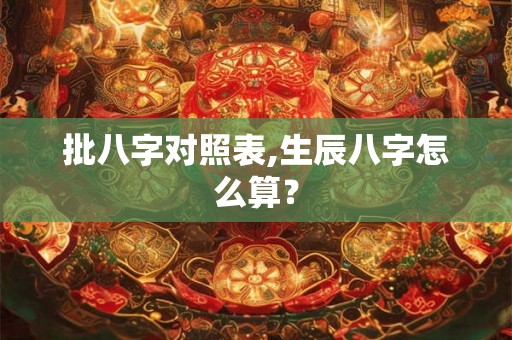 批八字对照表,生辰八字怎么算？