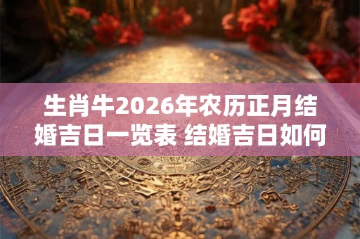 生肖牛2026年农历正月结婚吉日一览表 结婚吉日如何选择