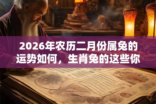 2026年农历二月份属兔的运势如何，生肖兔的这些你都知道吗？
