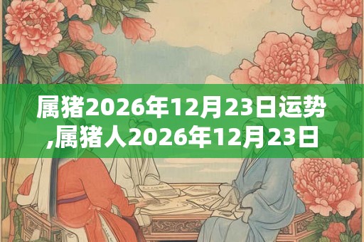 属猪2026年12月23日运势,属猪人2026年12月23日财运,生肖猪2026年12月23日运势