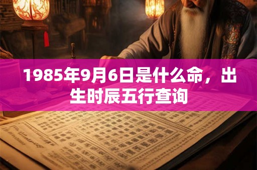 1985年9月6日是什么命，出生时辰五行查询