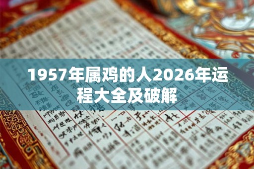 1957年属鸡的人2026年运程大全及破解