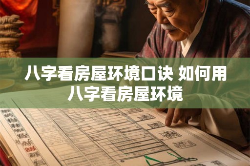 八字看房屋环境口诀 如何用八字看房屋环境