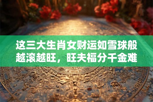 这三大生肖女财运如雪球般越滚越旺，旺夫福分千金难求