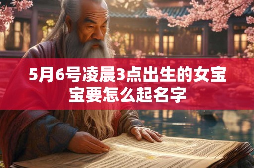5月6号凌晨3点出生的女宝宝要怎么起名字
