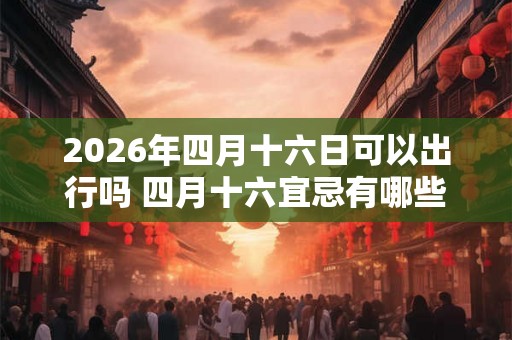 2026年四月十六日可以出行吗 四月十六宜忌有哪些
