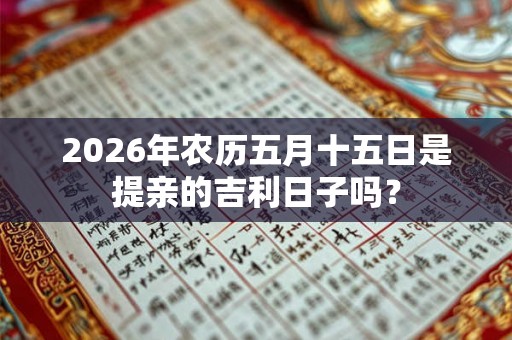 2026年农历五月十五日是提亲的吉利日子吗？